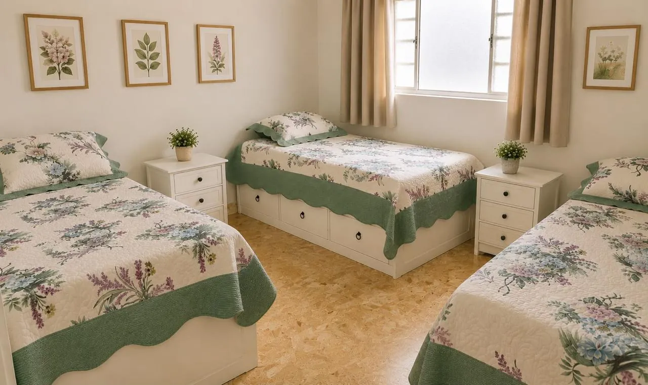 Quarto compartilhado da Unidade Ibitinga com camas confortáveis